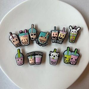10 Boba Lover Shoe Charms for Crocs